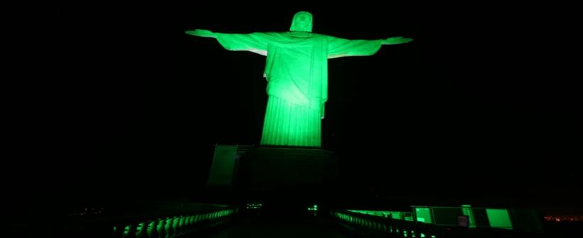 Setembro Verde ilumina o monumento do Cristo Redentor