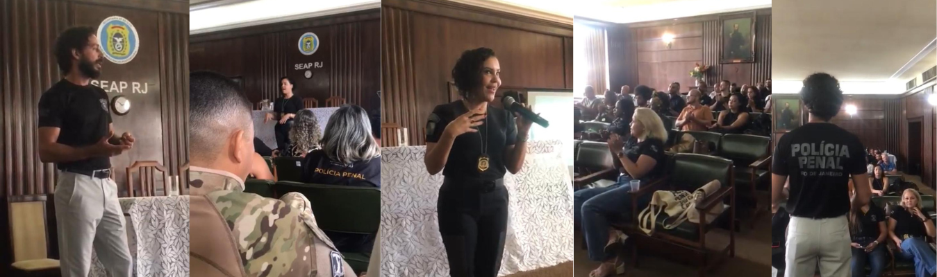 A Academia de Polícia Penal da Seap realizou, no dia 23/02, uma reunião de alinhamento pedagógico com os policiais penais que desenvolvem um trabalho de formação e capacitação dos servidores da secretaria. Durante a reunião, também foi apresentado o tamplate oficial de ensino, reforçando a identidade visual da Polícia Penal. Ao todo, 42 instrutores de diversos setores participaram do encontro.