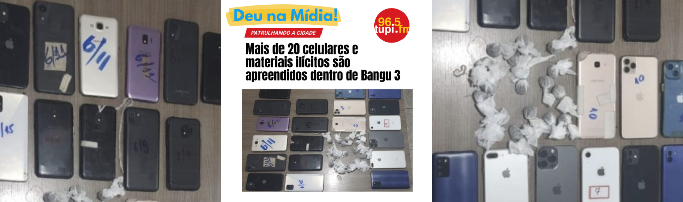 Mais de 20 celulares e materiais ilícitos são apreendidos dentro de Bangu 3