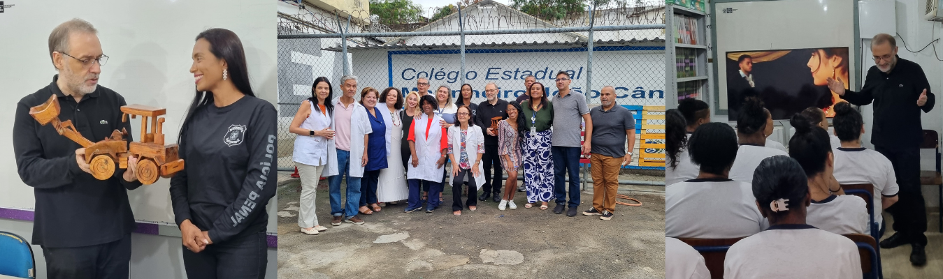 Presidente da Biblioteca Nacional visita escola do Instituto Penal Oscar Stevenson