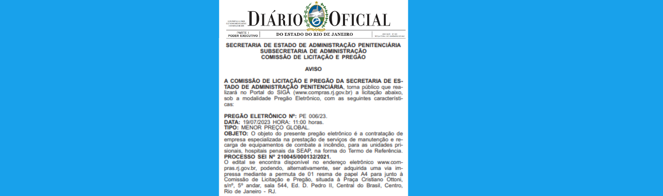 Seap abre licitação para empresa de prestação de serviços e combate a incêndio