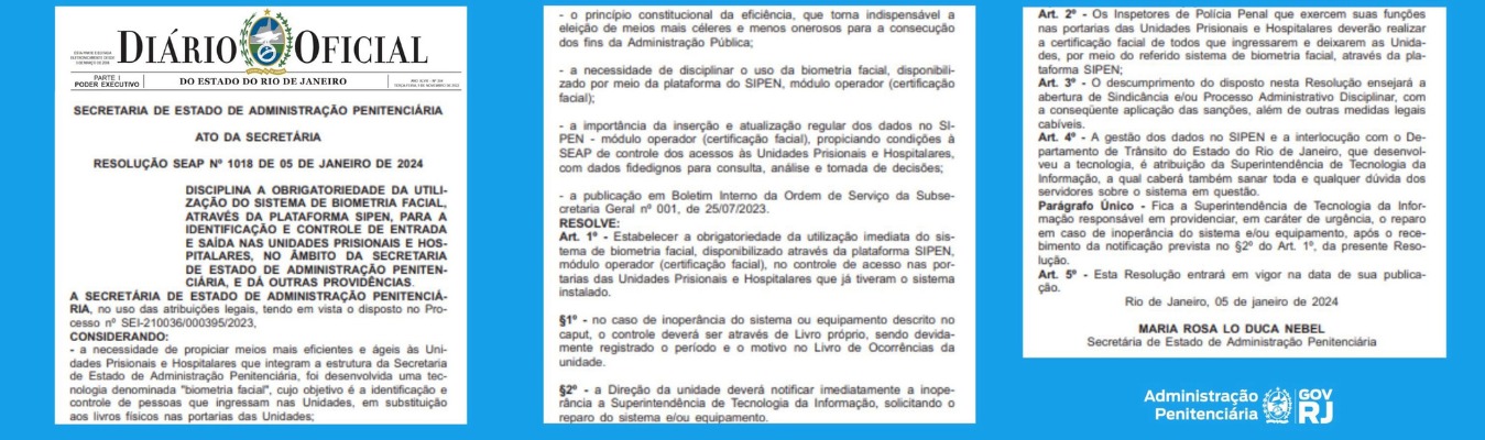 Seap regulamenta a obrigatoriedade da utilização do sistema de biometria facial