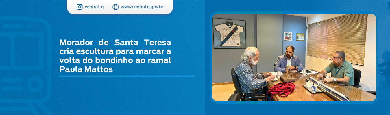 Morador de Santa Teresa cria escultura para marcar volta do Bondinho ao ramal Paula Mattos