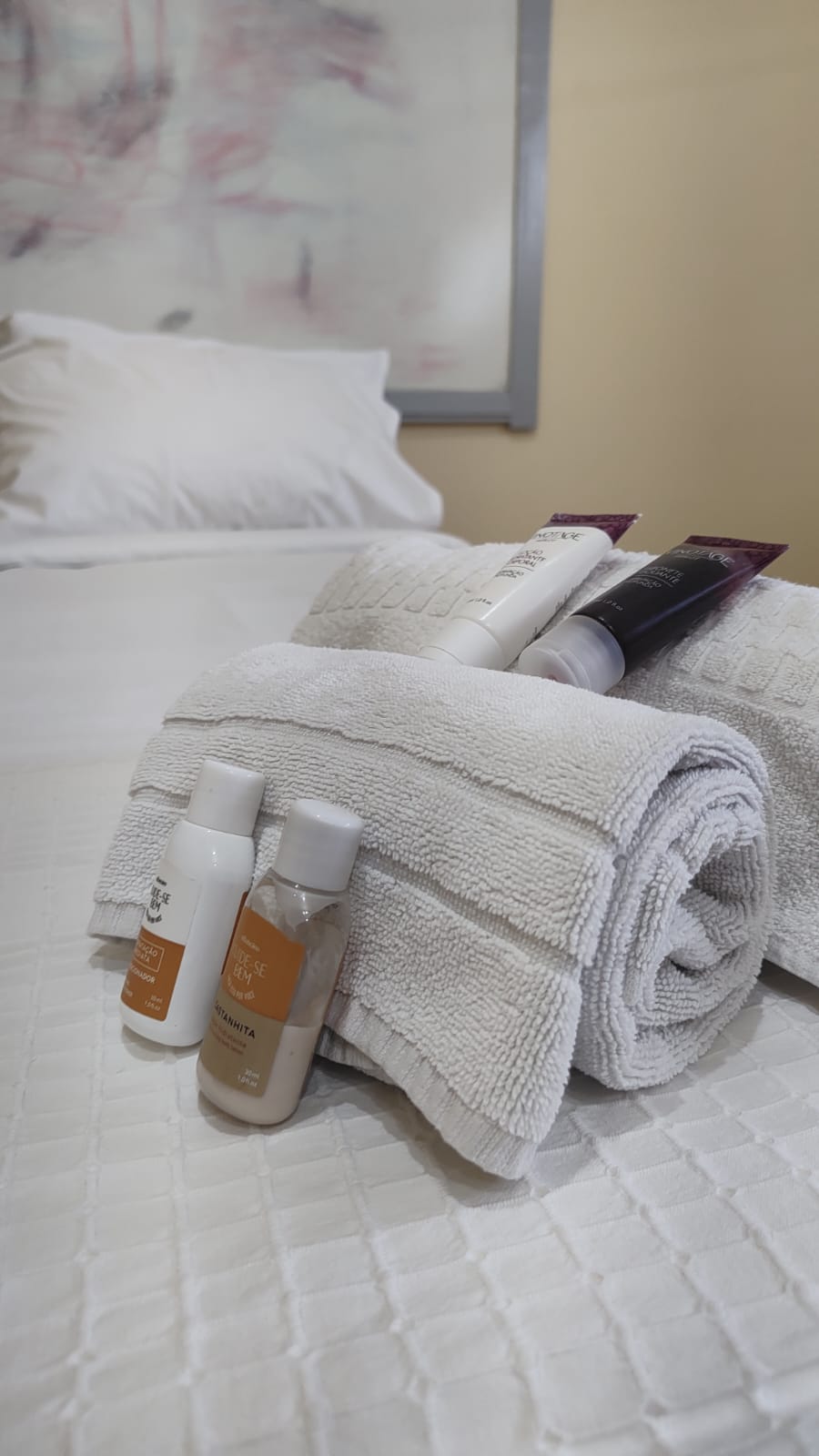 Arrumação da cama durante aulas do curso 