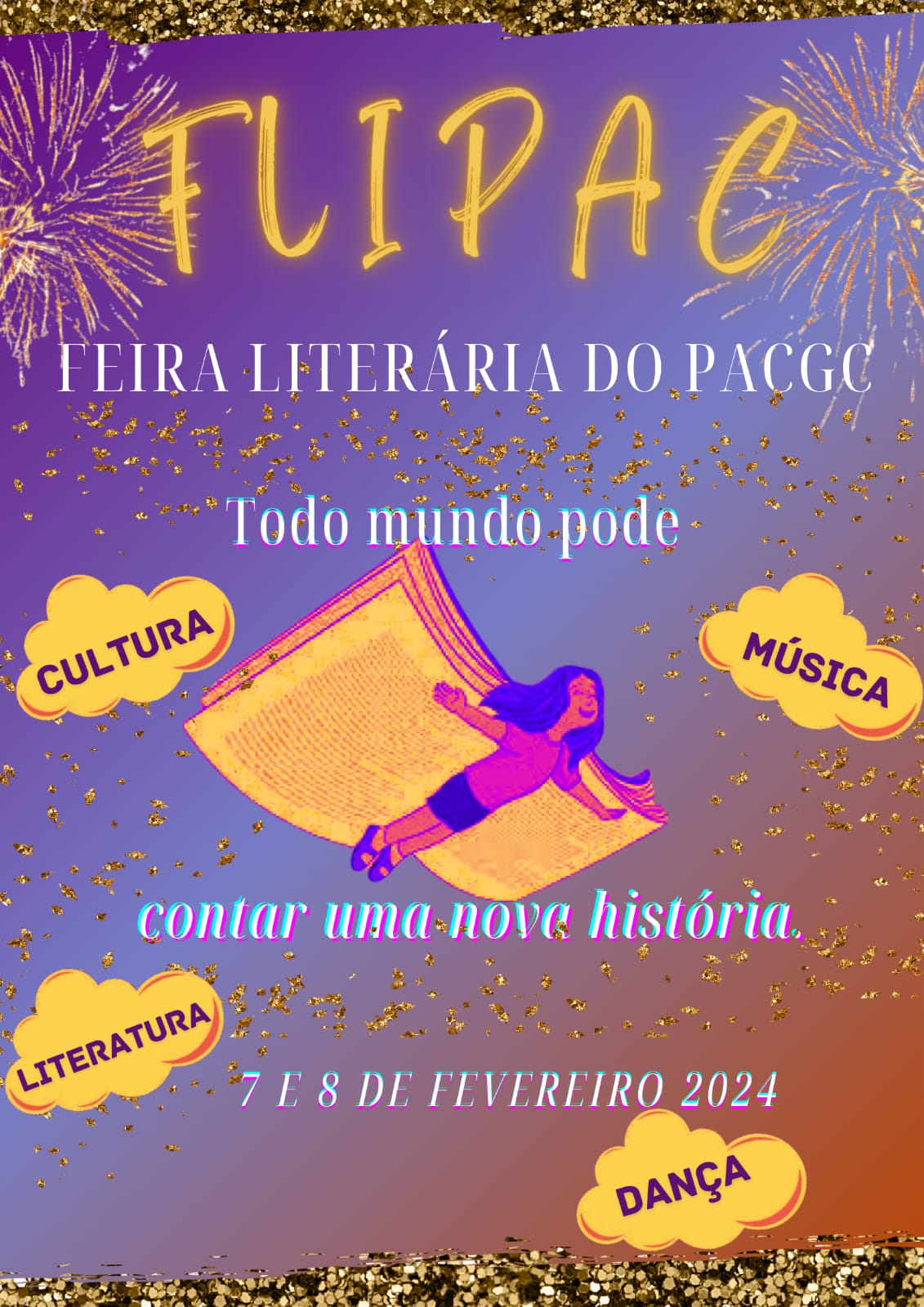 FLIPAC: Feira literária ocorrerá nos dias 7 e 8 de fevereiro no PACGC