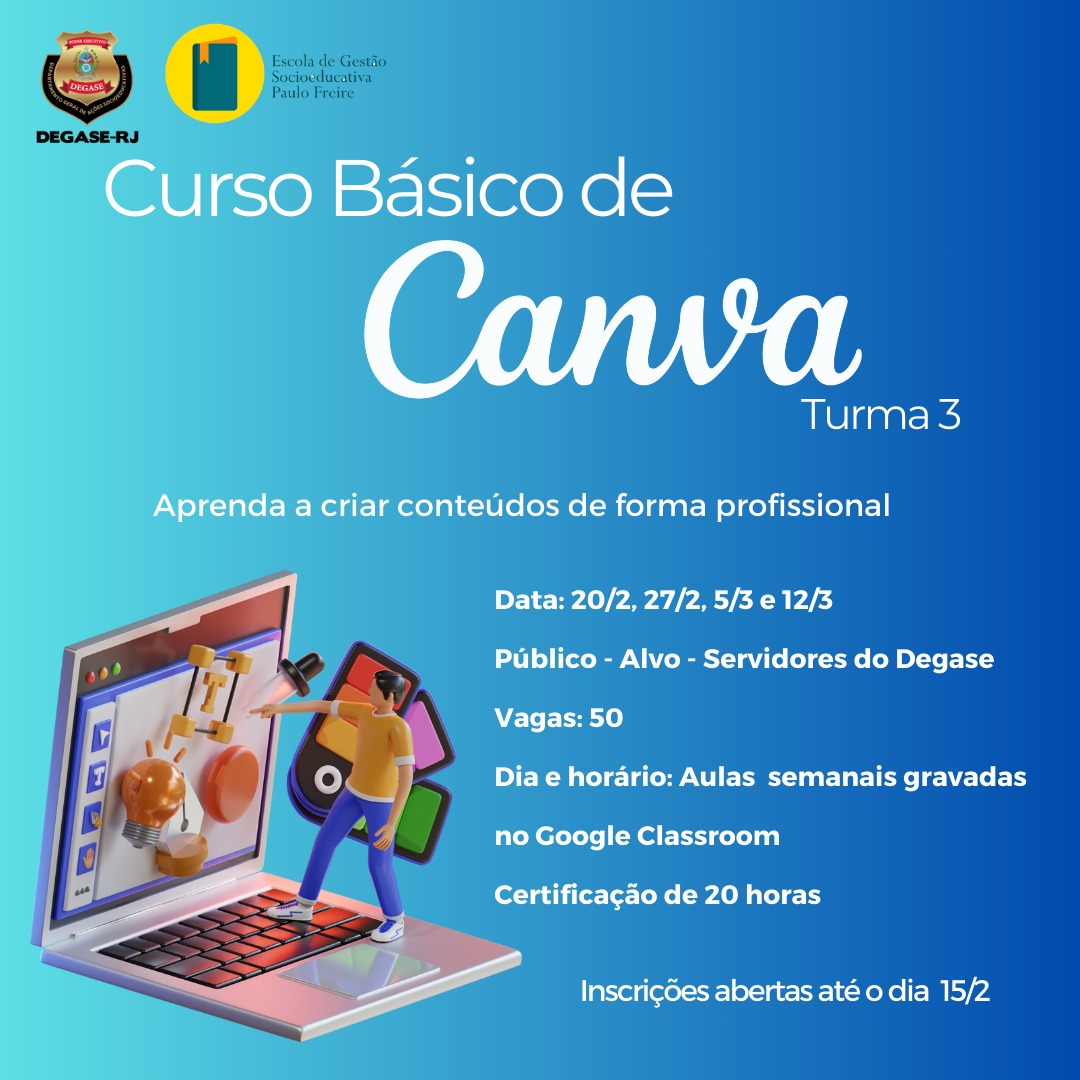 Inscrições abertas para terceira turma do curso básico de Canva