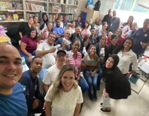 Equipe de profissionais do CAI reunida para o evento