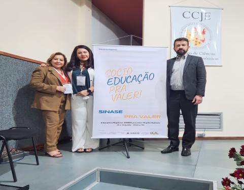 Nina Silva, Evangelina Andrade e Victor Poubel 