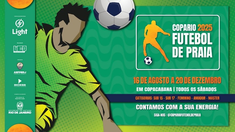 II Copa Rio de Futebol de Praia será lançada na próxima segunda-feira com apoio do Governo do Estado