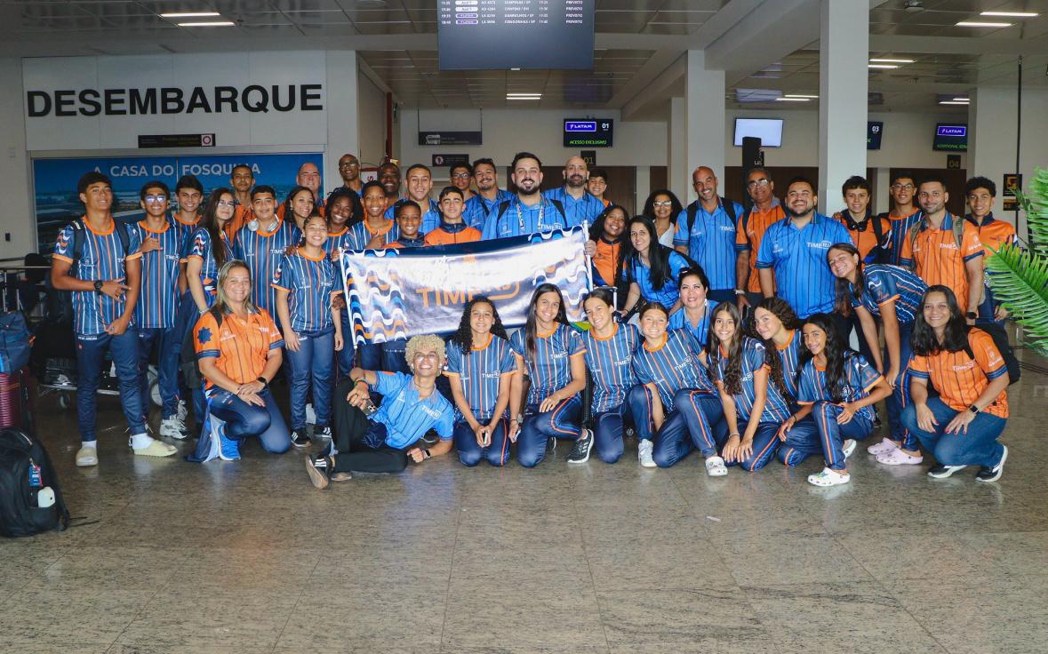 Time RJ embarca para os Jogos Escolares Brasileiros 2025 com número recorde de atletas