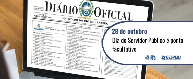 O Dia do Servidor Público (28/10) será ponto facultativo