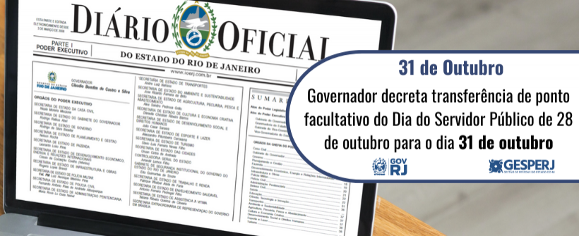 Banner informando mudança da data do ponto facultativo