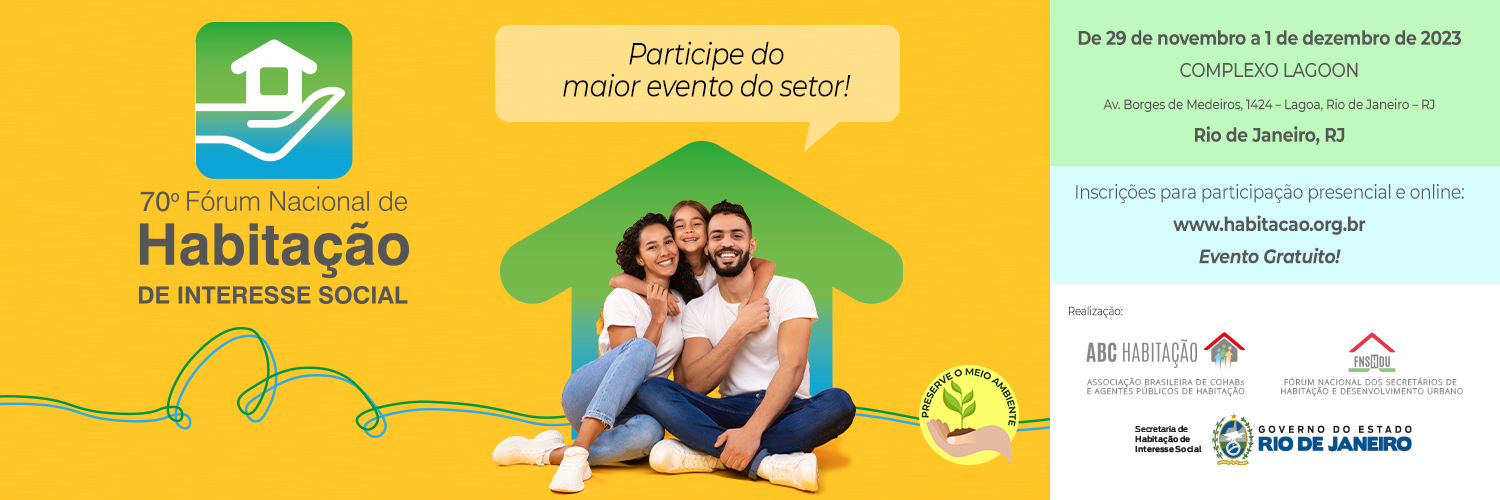 Estado do Rio vai sediar o 70º Fórum Nacional de Habitação de Interesse Social