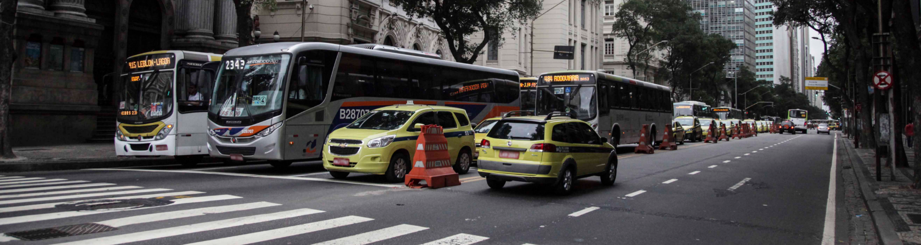 Onibus e Carros parados na faixa de pedestre