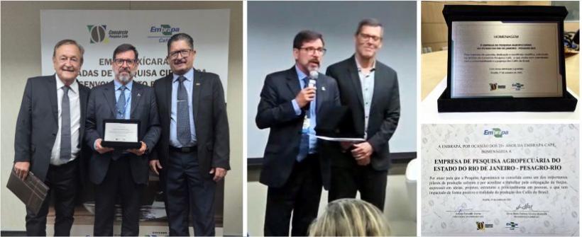 Embrapa homenageia a Pesagro-Rio pelos 25 anos de parceria nas pesquisas com café