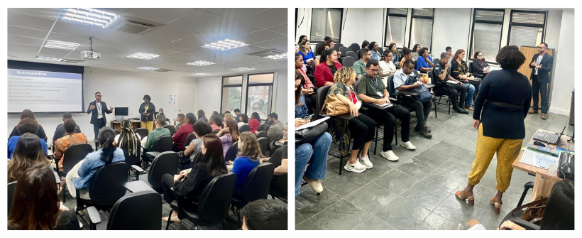 foto dos palestrantes e público