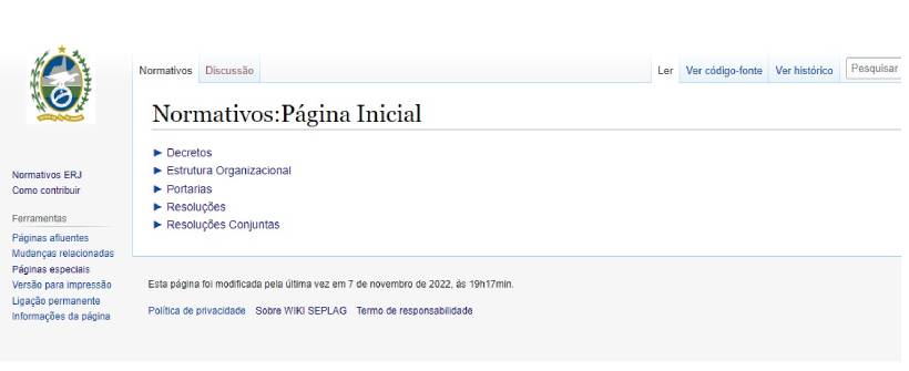 As informações são categorizadas por assunto e subsecretaria 