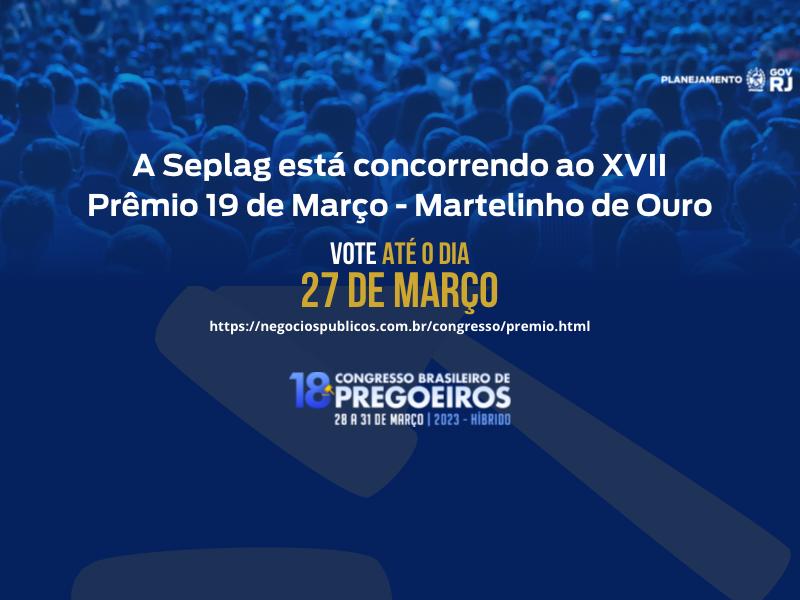 Seplag concorre ao Prêmio 19 de Março – Martelinho de Ouro 2023