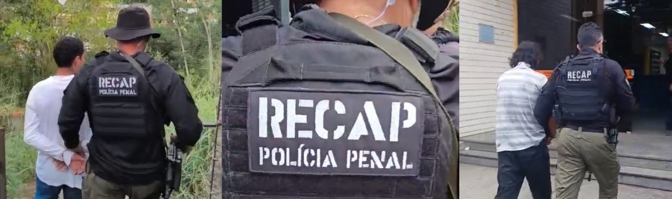 Recap prende evadido do sistema e egresso com mandado de prisão em aberto