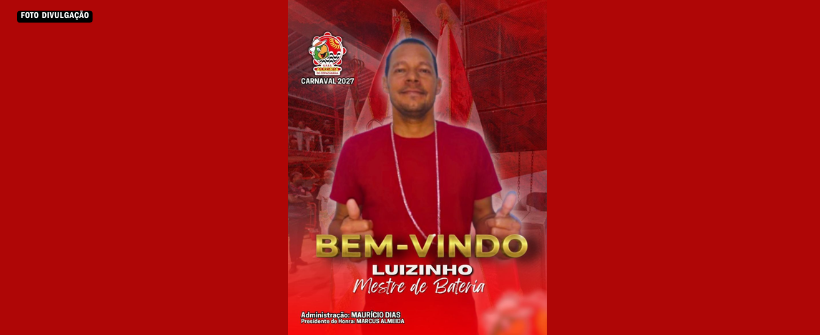 Alegria de Copacabana anuncia Mestre Luizinho para comandar a bateria da Alegria de Copacabana no Carnaval 2027.