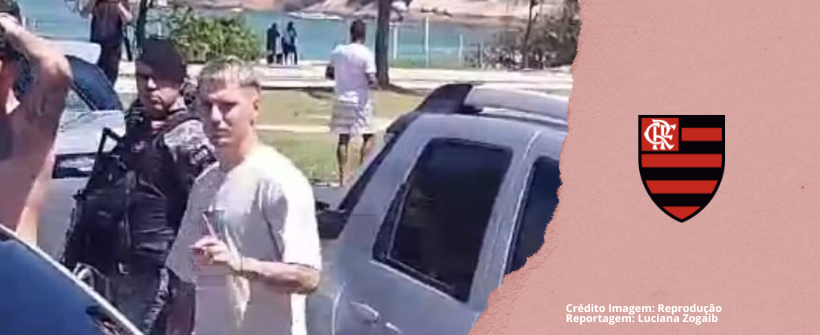 Varela, do Flamengo, é visto perto de torcedores do Peñarol em local de confusão no Rio de Janeiro