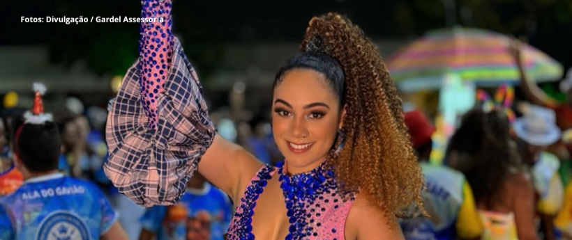 Musa da Acadêmicos de Niterói, Karinne Rodrigues vive final de semana intenso com a escola no Rio e em São Paulo