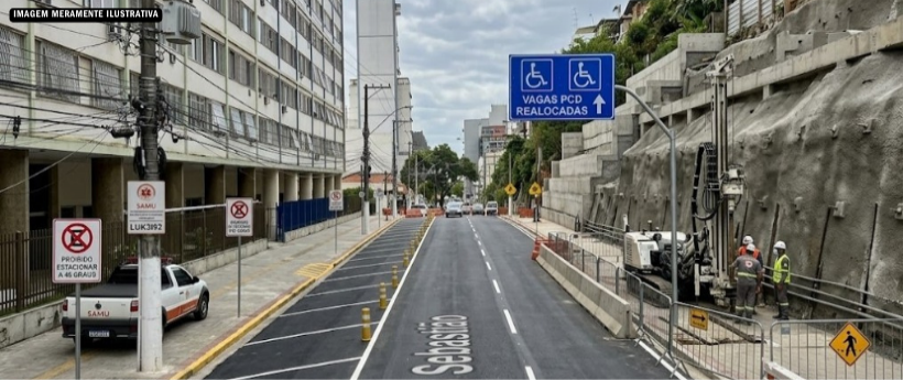 Obra de contenção altera trânsito na Rua São Sebastião, no Ingá, em Niterói