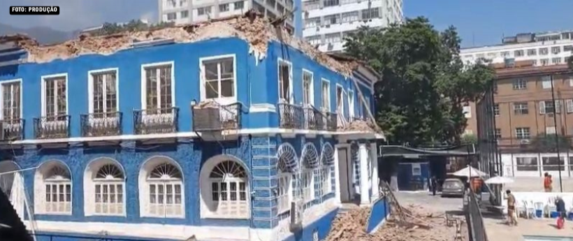 Desabamento de telhado atinge Casa dos Poveiros no Rio Comprido