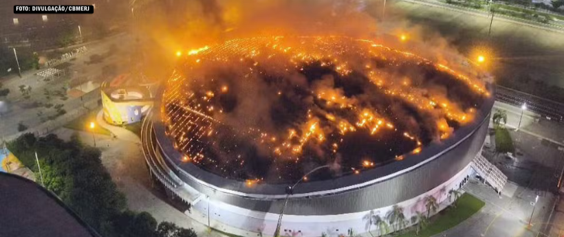 Incêndio no Velódromo da Barra é controlado por bombeiros e estrutura principal é preservada