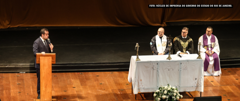 Theatro Municipal do Rio recebe Missa de Sétimo Dia em memória dos policiais que perderam a vida em defesa da segurança pública do Estado