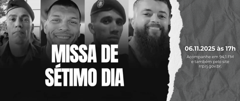 Rádio Roquette-Pinto transmite ao vivo missa e homenagem aos quatro heróis da segurança pública no Theatro Municipal