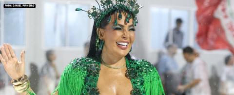 Mesmo com chuva intensa, Gardênia Cavalcanti brilha no último ensaio técnico da Grande Rio