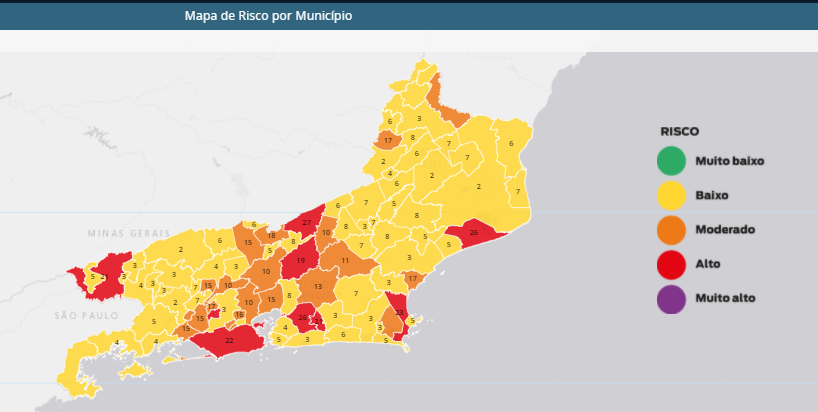 Mapa de risco por municípios