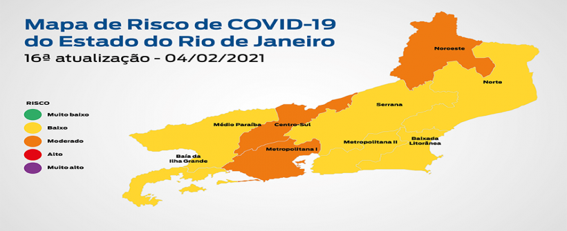 16ª atualização - Mapa de risco da Covid-19: estado permanece em bandeira amarela com baixo risco