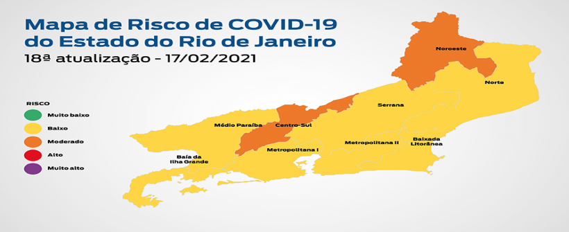 18ª atualização - Mapa de risco da Covid-19: estado permanece em bandeira amarela com baixo risco