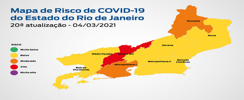 20ª atualização - Mapa de risco da Covid-19: estado permanece em bandeira amarela com baixo risco