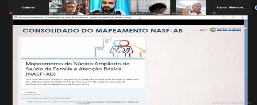 Encontro virtual debate papel dos Núcleos de Apoio à Saúde da Família e Atenção Básica