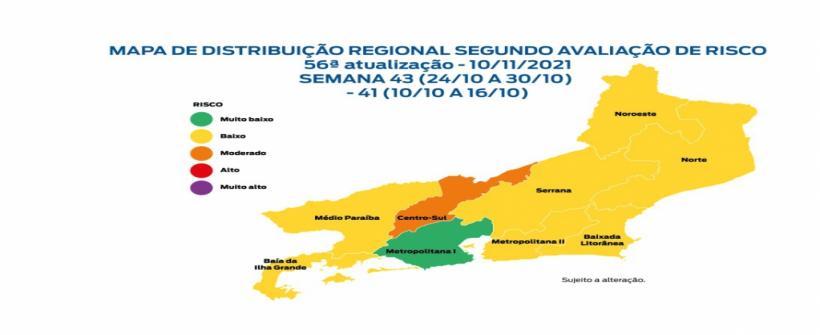 Estado do Rio está em bandeira amarela com risco baixo para Covid-19 pelo terceiro mês seguido