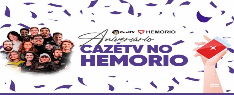 Hemorio terá campanha de doação de sangue comemorativa no aniversário da CazéTV