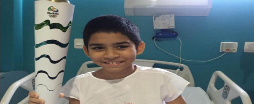 Hospital Estadual da Criança recebe visita da tocha olímpica