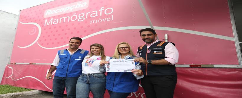 Secretária de Estado de Saúde acompanha agenda do Mamógrafo Móvel e destaca importância do diagnóstico precoce
