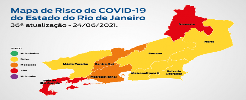 Mapa de Risco Covid-19: estado do Rio de Janeiro mantém bandeira amarela