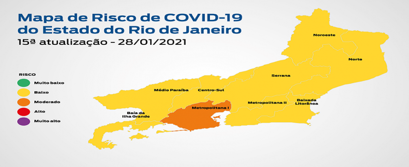 Mapa de Risco da Covid-19: cinco regiões do estado avançam para a bandeira amarela