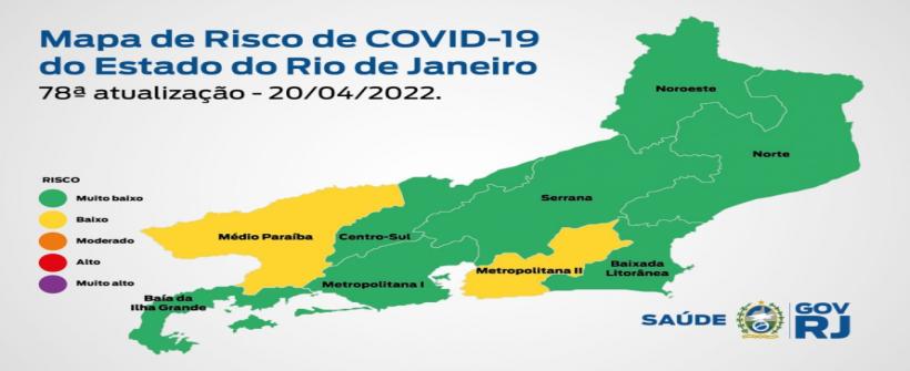 Mapa de Risco da Covid-19: estado do Rio de Janeiro está em bandeira verde pela sétima semana consecutiva