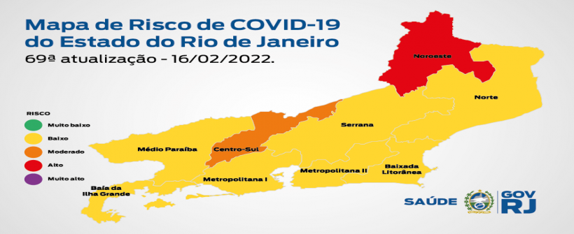 Mapa de Risco da Covid-19: estado do Rio de Janeiro se mantém em bandeira amarela