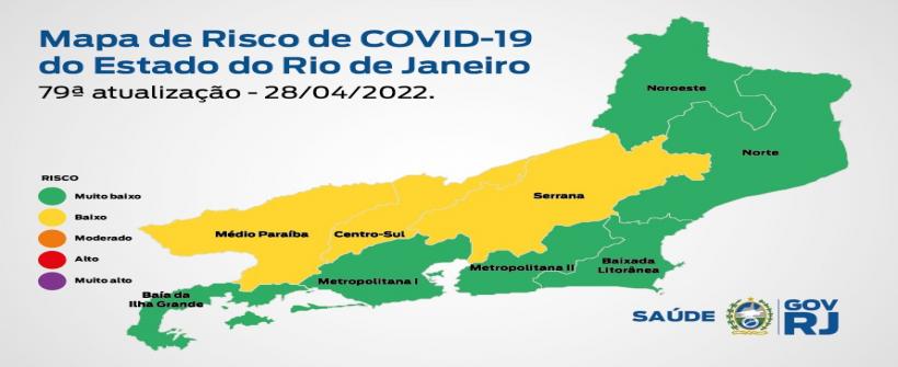 Mapa de Risco da Covid-19: estado do Rio de Janeiro segue pelo segundo mês consecutivo em bandeira verde