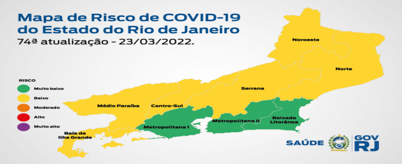 Mapa de Risco da Covid-19: estado do Rio de Janeiro está em bandeira verde pela terceira semana consecutiva