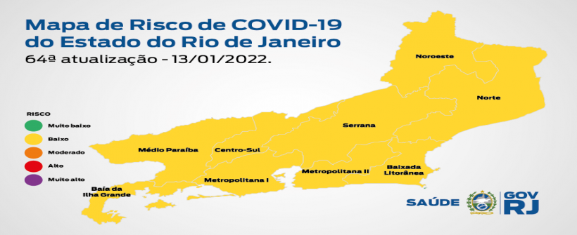 Mapa de risco da Covid-19: edição atual mostra todo o estado em bandeira amarela