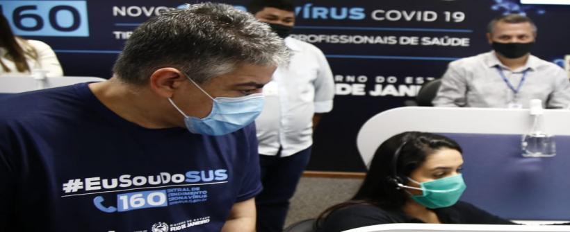 Secretário de Estado de Saúde visita Central de atendimento 160 