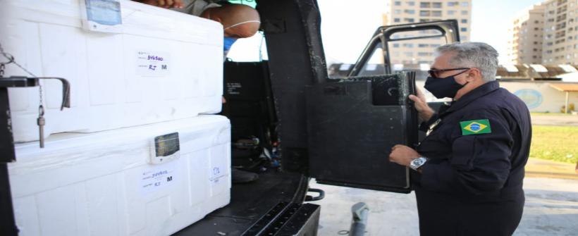 Secretaria de Saúde entrega maior lote de vacinas contra Covid-19 em oito horas de operação